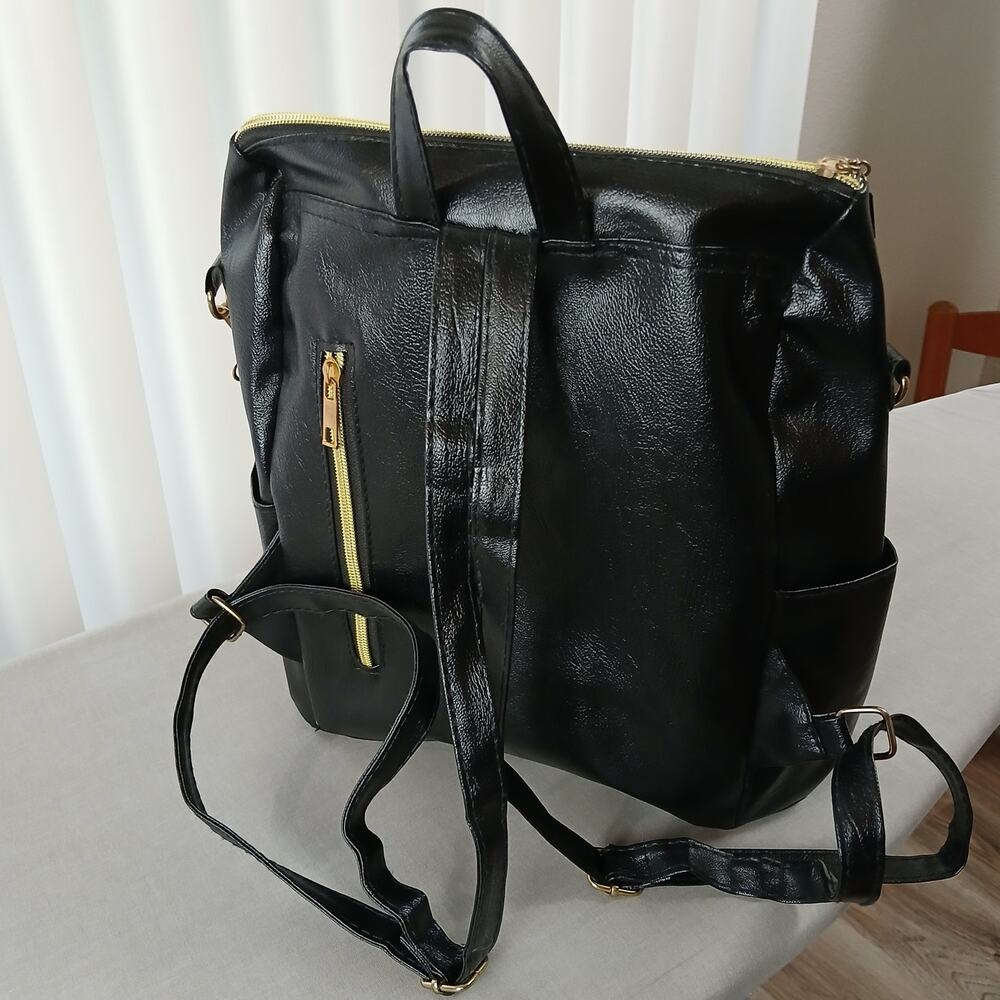 Mini Double Zippers Oxford Backpack EUC repaired T&J Designs spacious - Picture 2 of 10
